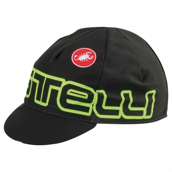 Castelli Pet Velocissimo Team Cap zwart geel 13083-010 Oud model op voorraad